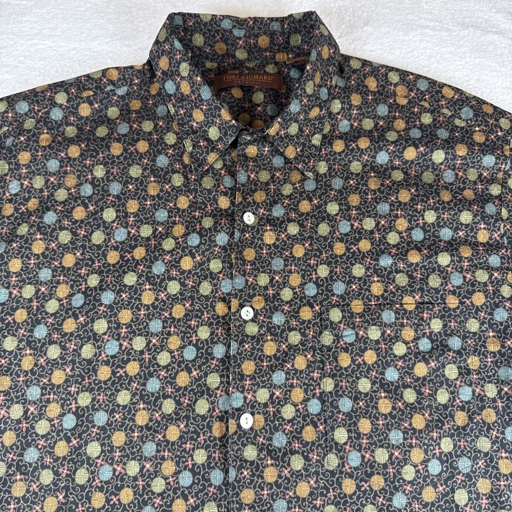 Tori Richard Button Down Short Sleeve‎ Graphic Shirt Men's Large